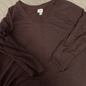 Vneck plus sized long sleeved t